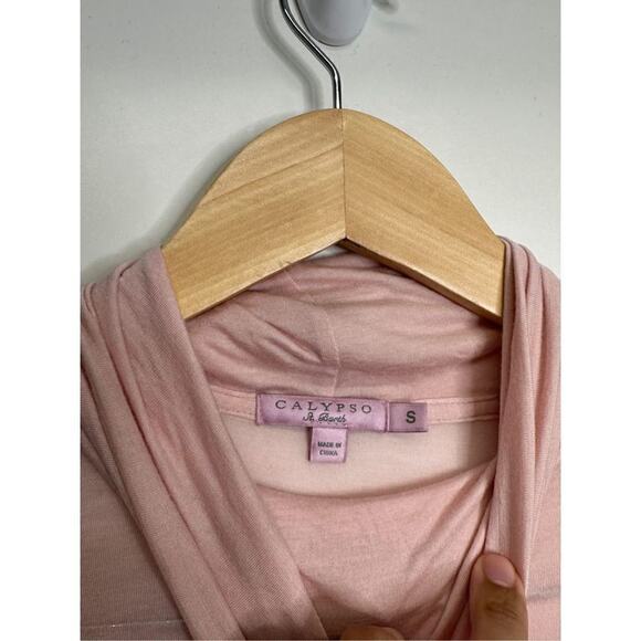 Calypso Pink Turtleneck Long Sleeve Cashmere‎ Blend Shirt Size Small - Picture 6 of 6
